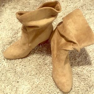 Nude Suede Ankle Booties 💕